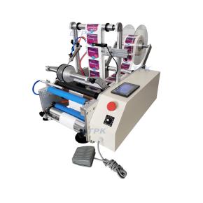 LT-190III Pneumatic Semi Automatic Double Sides Wine Juice Round Glass Bottle Labeling Machine Applicator with Dater