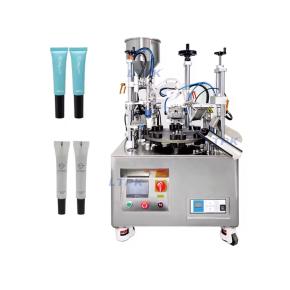 LT-006SS Double Head Tabletop Ceramic Pump Rotary Ultrasonic Skincare Cleanser Cosmetic Plastic Soft Tube Filling Sealing Machine