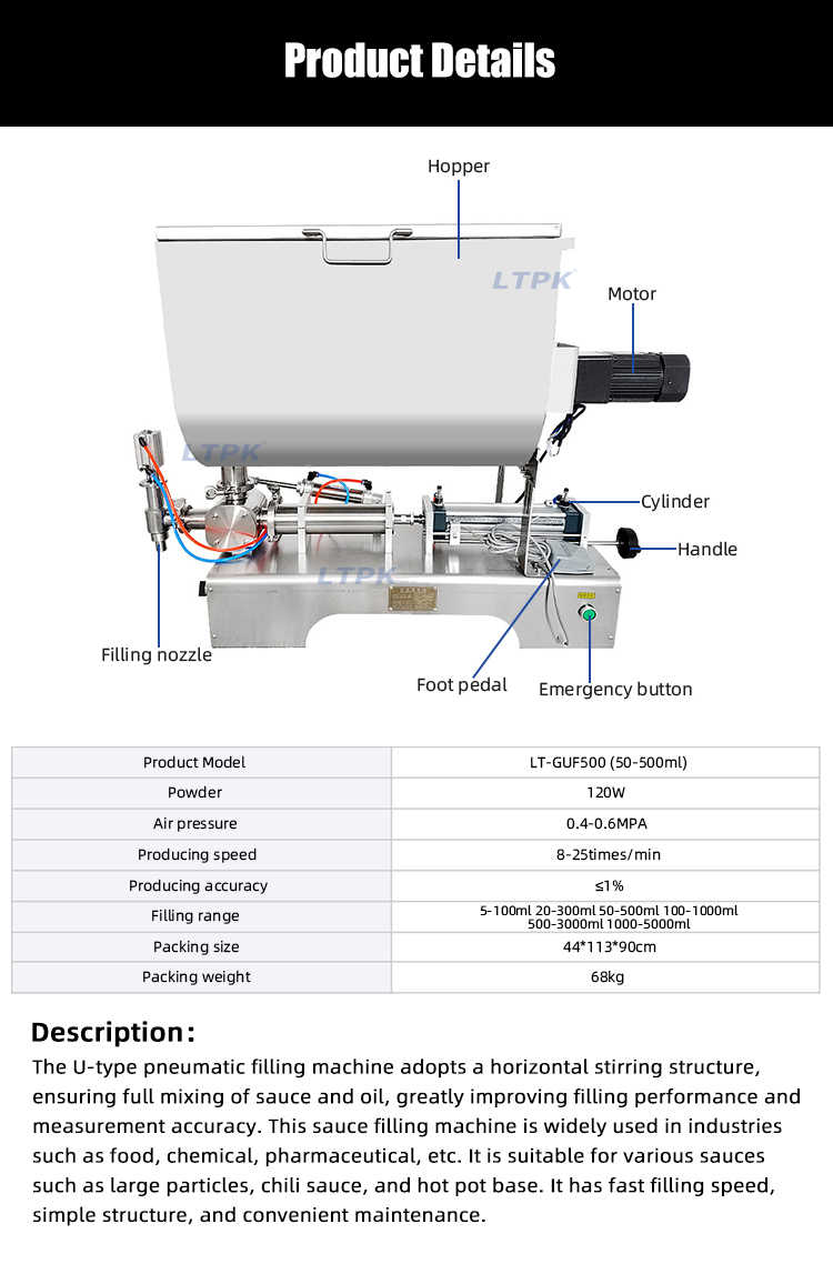 Viscous Liquid Cream Ketchup Sauce Bottle Hot Sauce Cosmetic Cream Filling Machine Grease Filling Machine.jpg