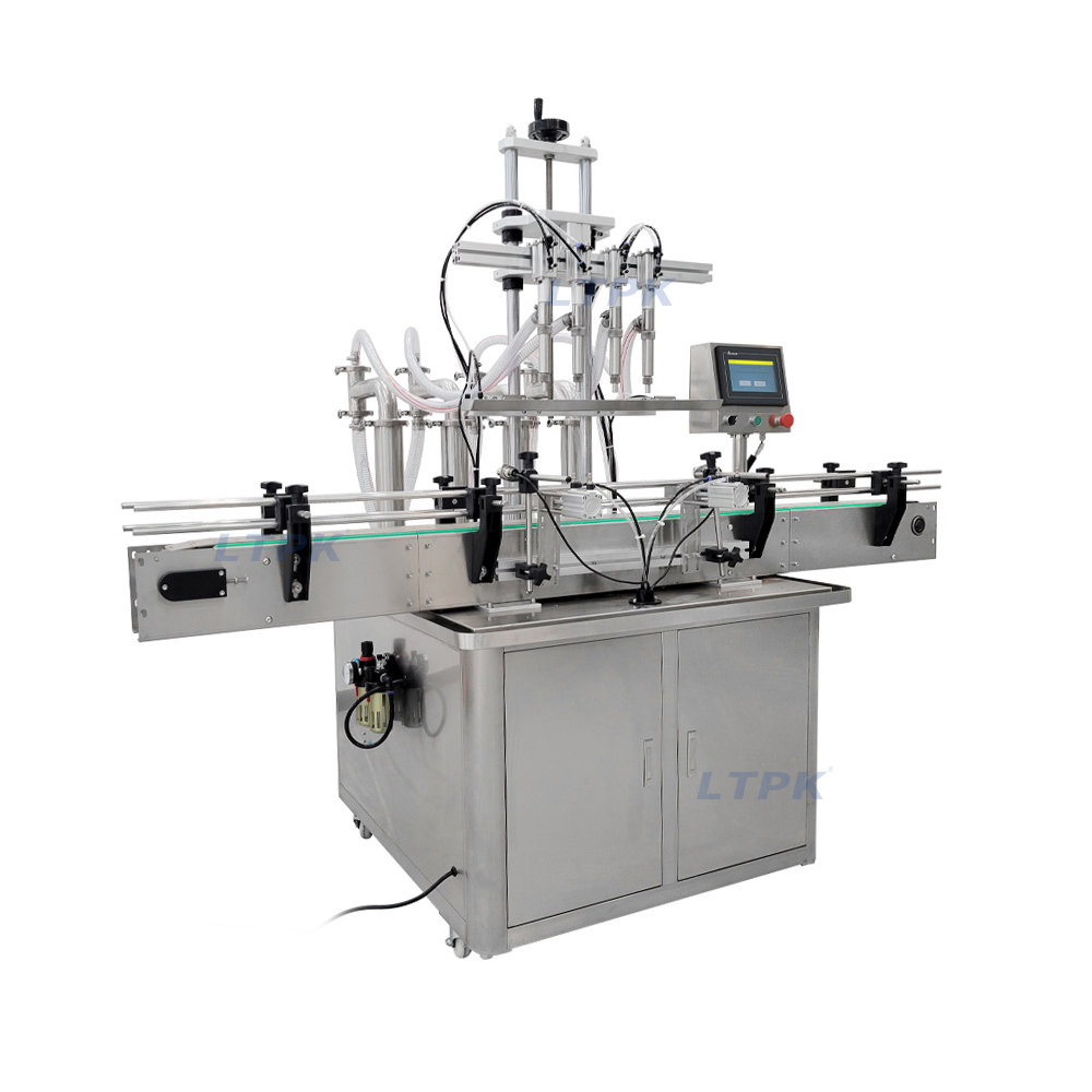 4 heads fully automatic volumetric detergent sauce oil jam vial wine cup paste water liquid small bottles filling machine.jpg