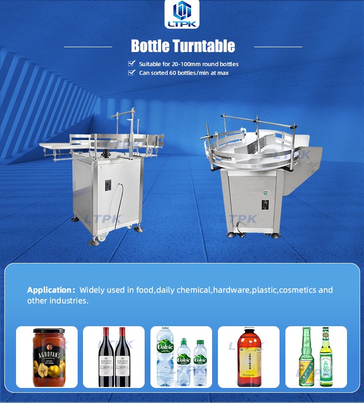 Bottle Unscrambler Round Rotary Turntable Plastic Glass Container Packaging Sorting Feeding Table Machine .jpg