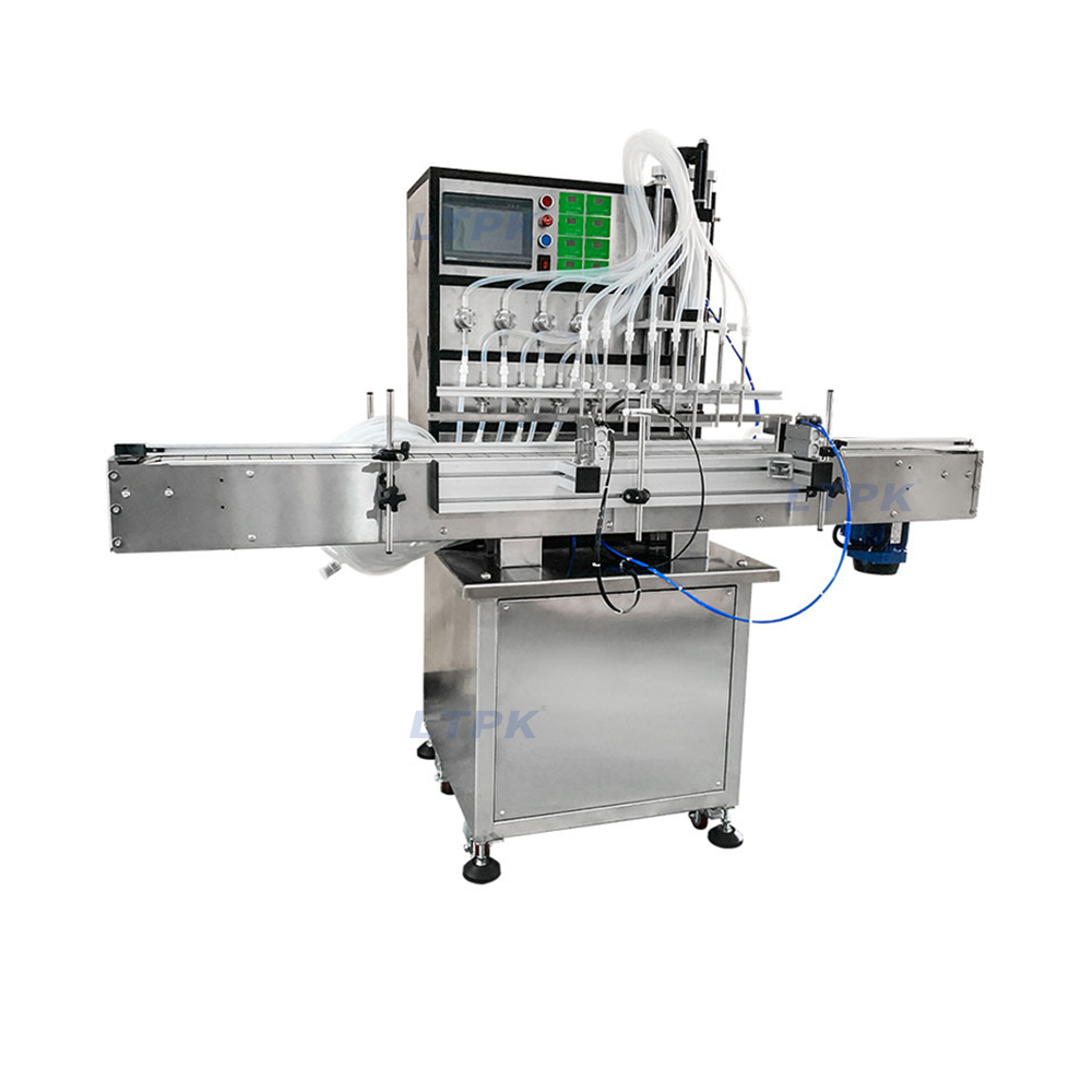 Automatic Vertical 8 Head Liquid Quantitative Filling Machine Juice Plastic Bottle filler packing machine With Conveyor.jpg