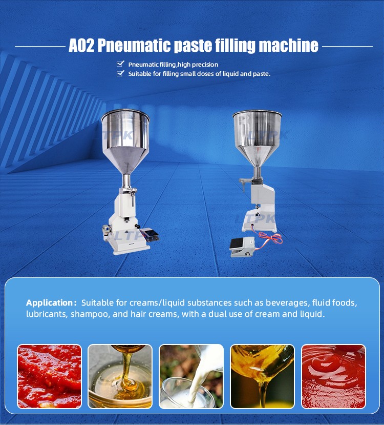 A02 Pneumatic Manual Paste Bottle Filling Machine Liquid Jam Filler Cream Shampoo Toothpaste Honey Cosmetics Quantitative 50ml.jpg