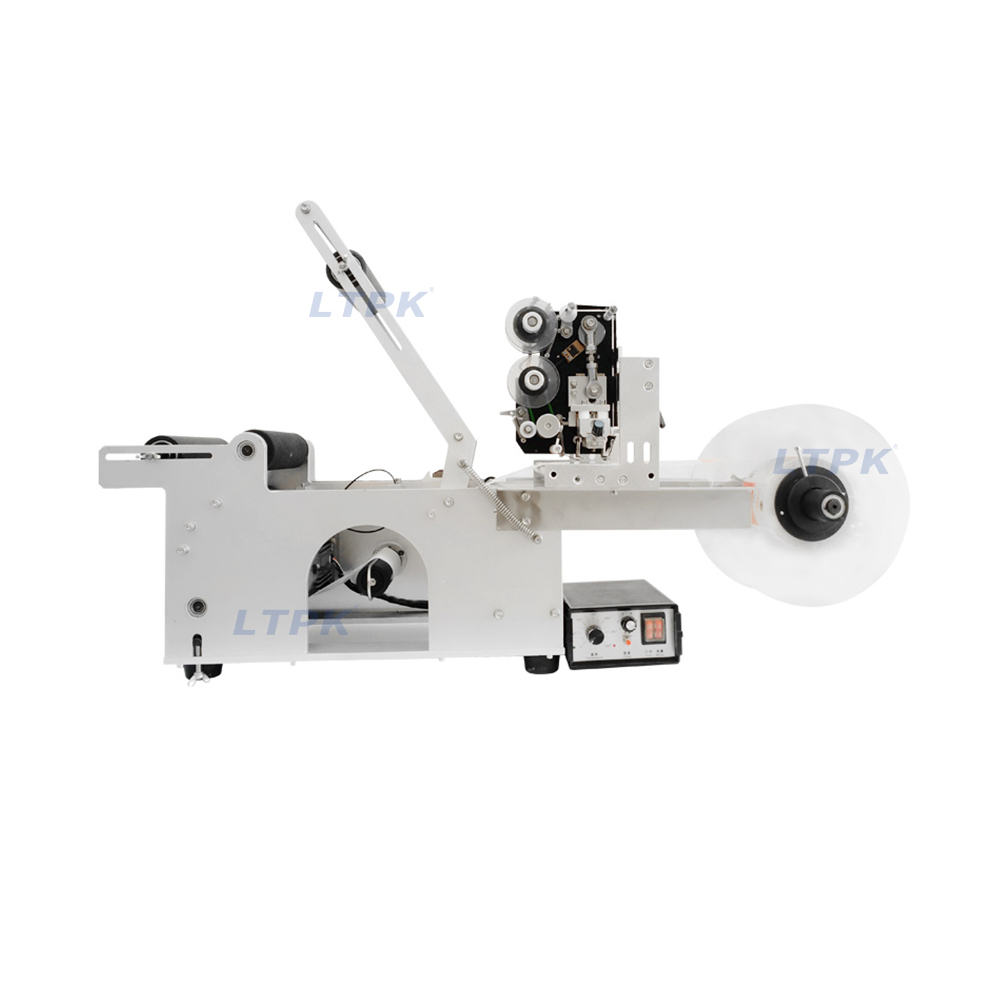 Lt50 Round Bottle Labeling Machine With Pedal Switch Semi Automatic Labeler Label Applicator.jpg