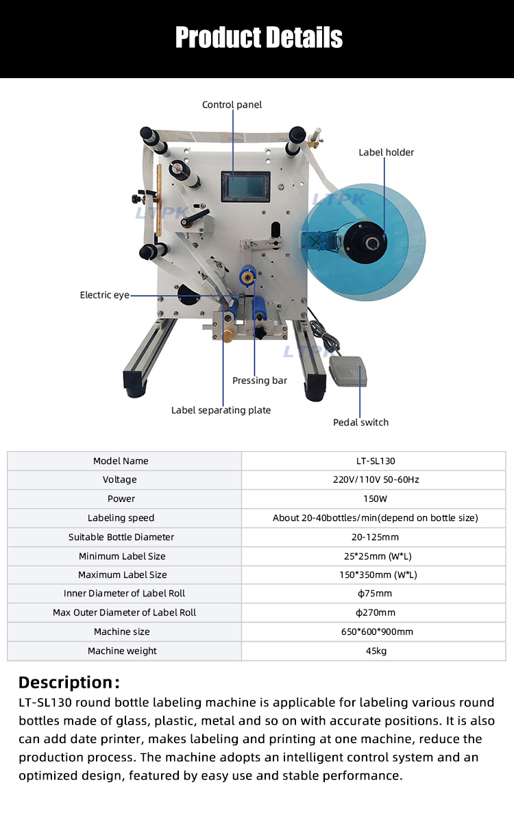 SL-130 Wine Double Side Sticker Round Water Semi Automatic Digital Bottle Labeling Printing Machine For Plastic Bottle.jpeg