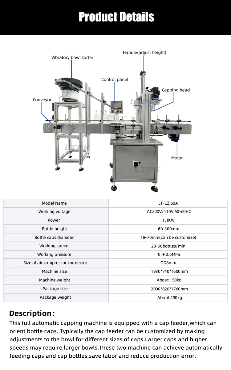 LT-CZJ60A Automatic Small Plastic Food Water Pet Bottle Eye Cap Vibratory Feeder Capper Lid Closing Sealing Capping Machine.jpg