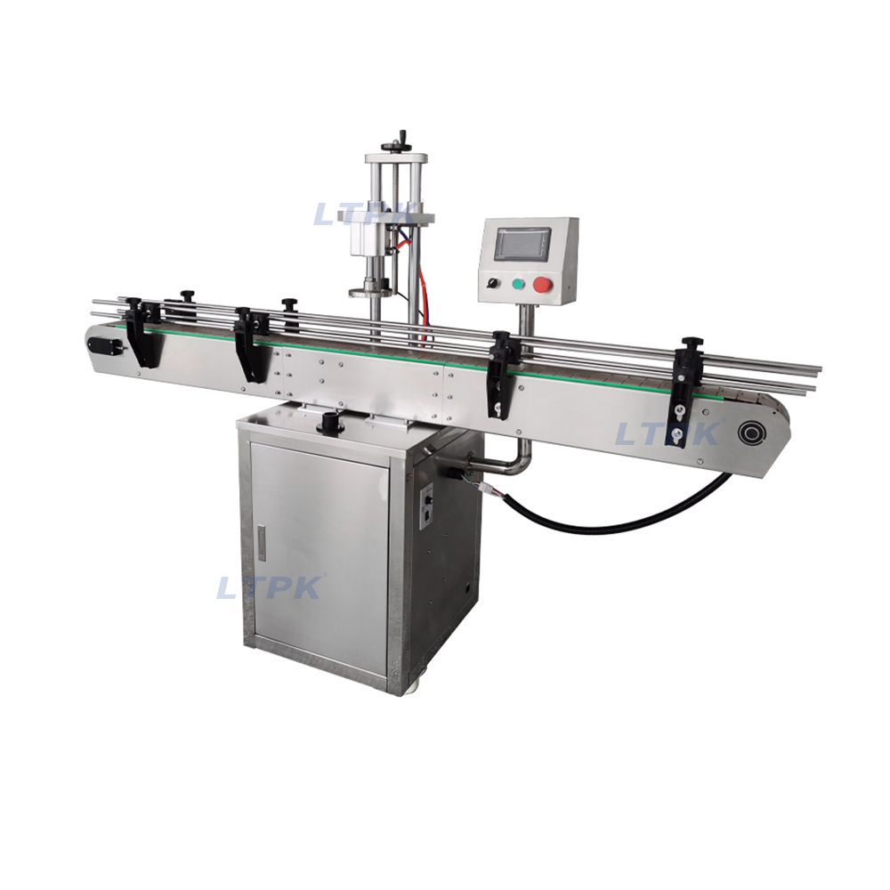 Automatic Plastic Chewing Gum Tear Cap Bottle Press Capping Machine With Cap Feeder.jpg